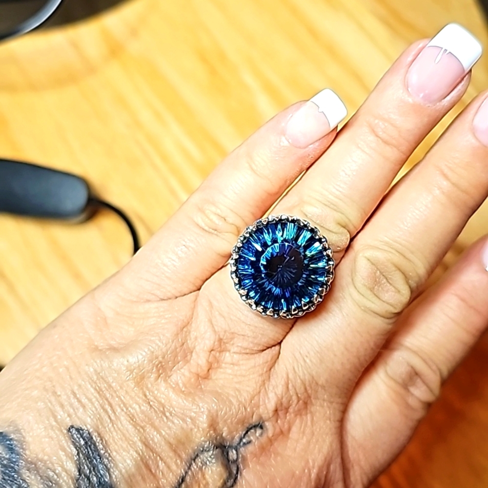 Vintage Givenchy Blue Topaz Ring